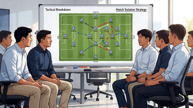 足球比赛战术分析与阵型布置画面，对应足球赛事解决方案